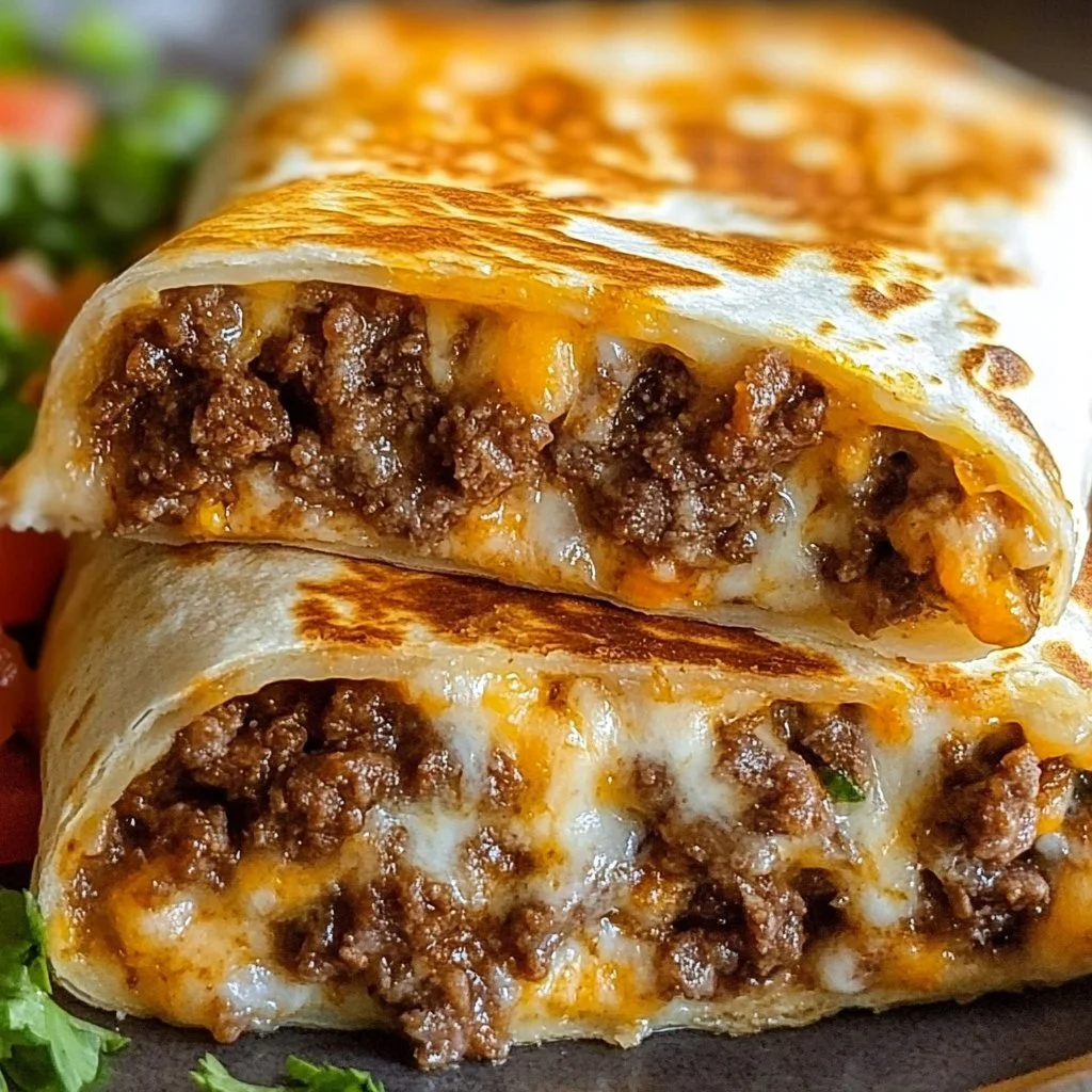 Homemade Beefy Melt Burritos