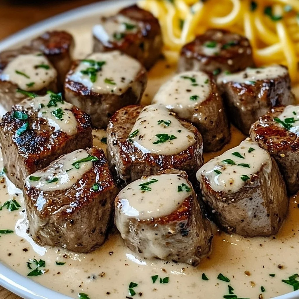 Garlic Butter Steak Bites with a Rich Parmesan