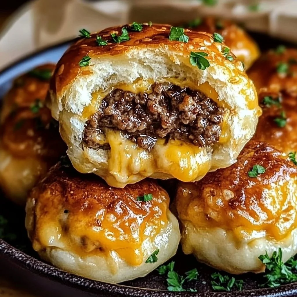 Garlic Parmesan Cheeseburger Bombs
