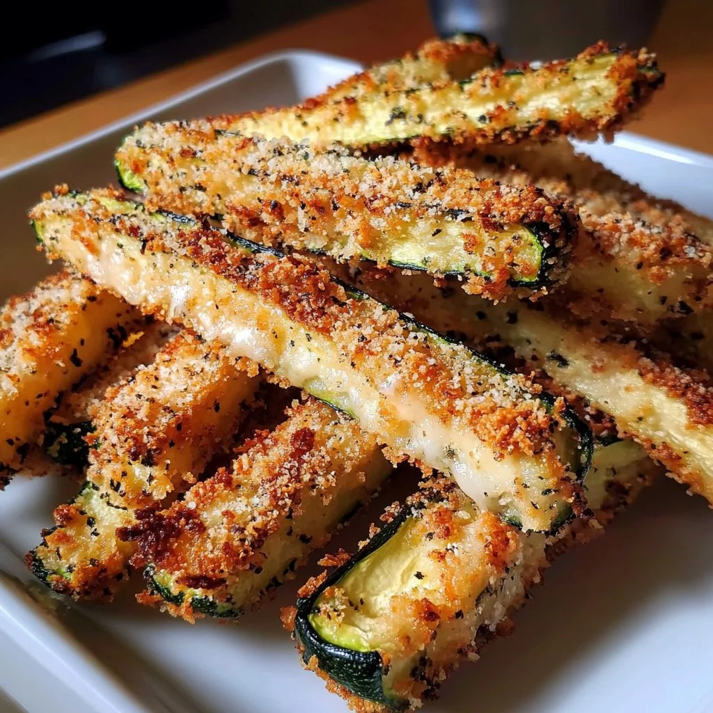 Healthy low carb air fryer zucchini fries served in a bowl
