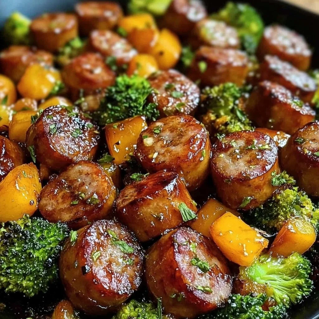 Honey Garlic Sheet Pan Sausage