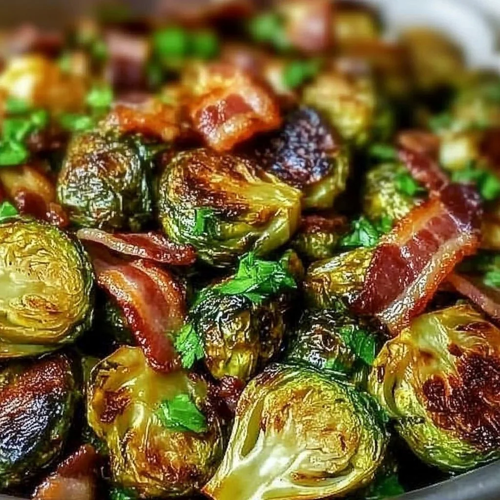 Maple Bacon Roasted Brussels