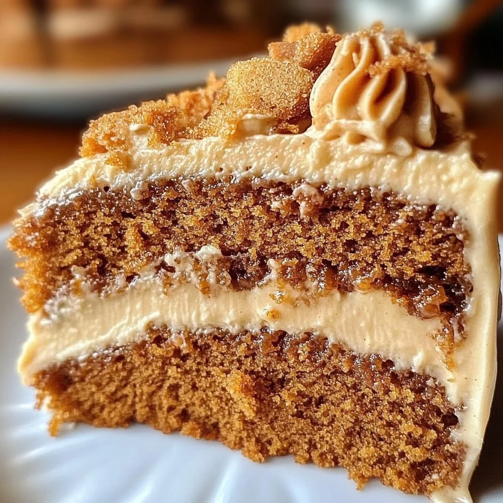 Moist Biscoff Cake Slice