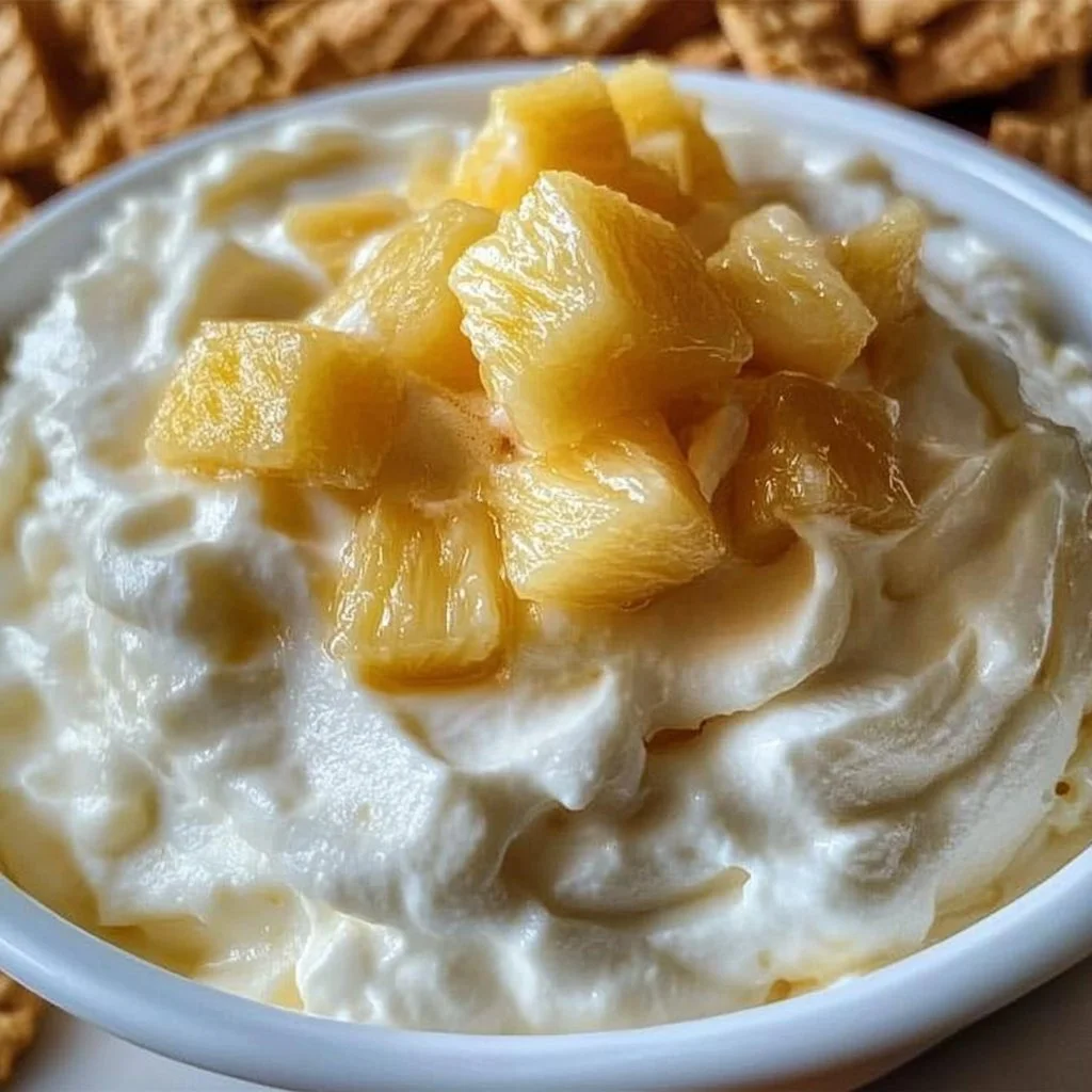 Delicious Nilla Wafer Pineapple Dip served in a bowl with Nilla wafers