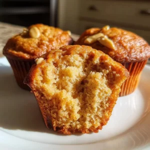 Delicious homemade peanut butter muffins on a plate