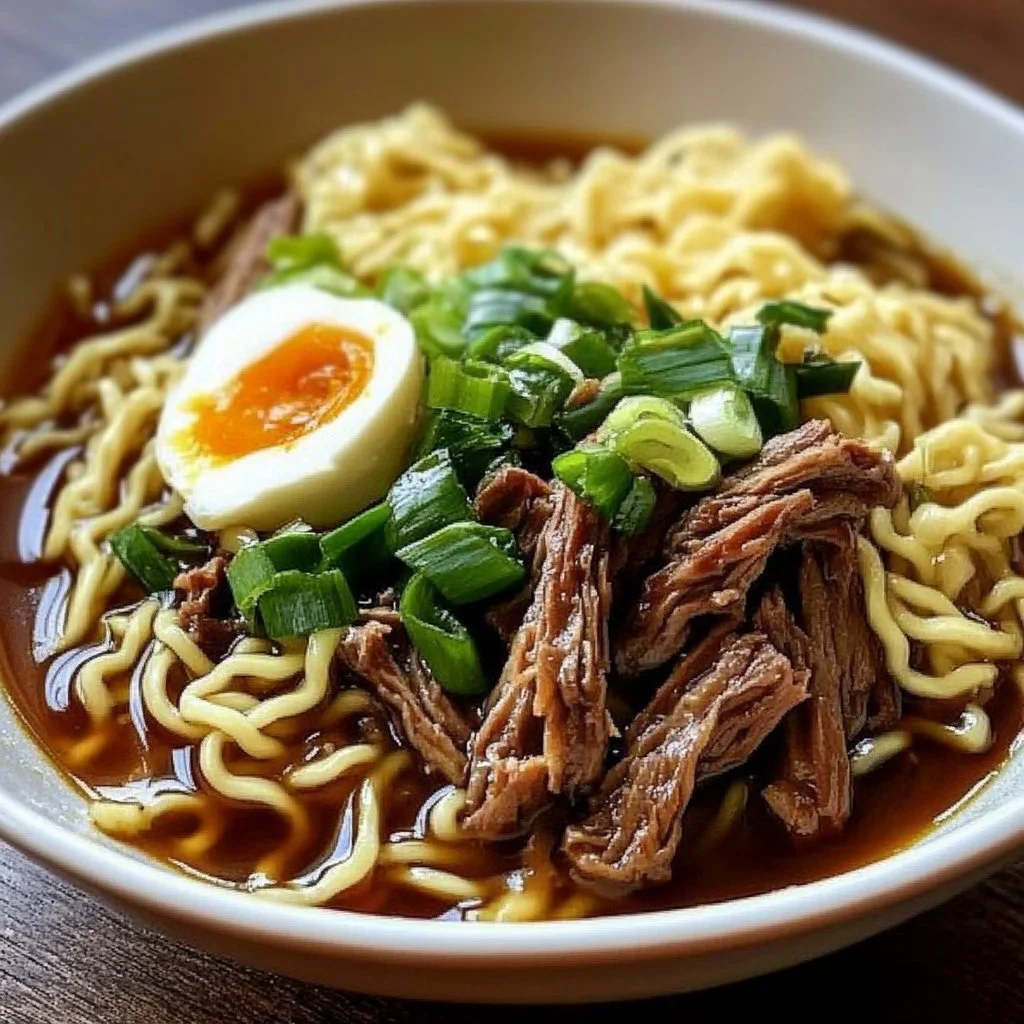 Slow Cooker Beef Ramen Noodles