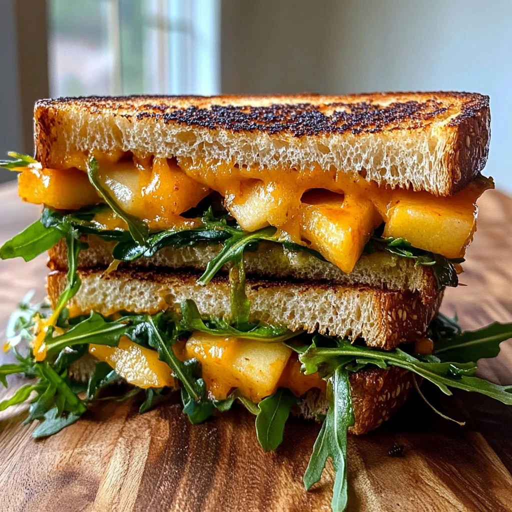 Spicy Cheddar and Apple Fall Veggie Sandwich