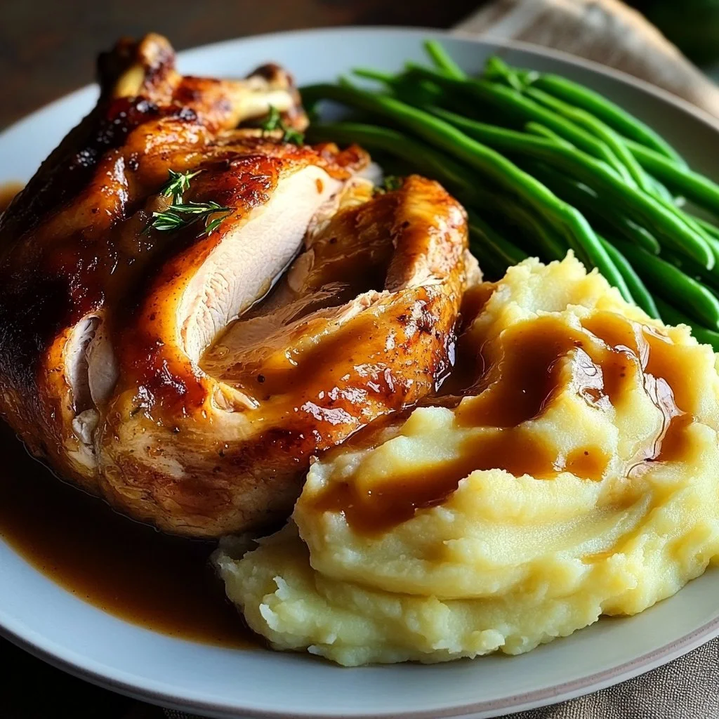 A beautifully arranged Thanksgiving Feast with turkey, sides, and decorations.
