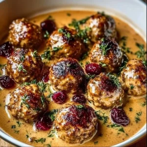 Thanksgiving Turkey Cranberry Meatballs