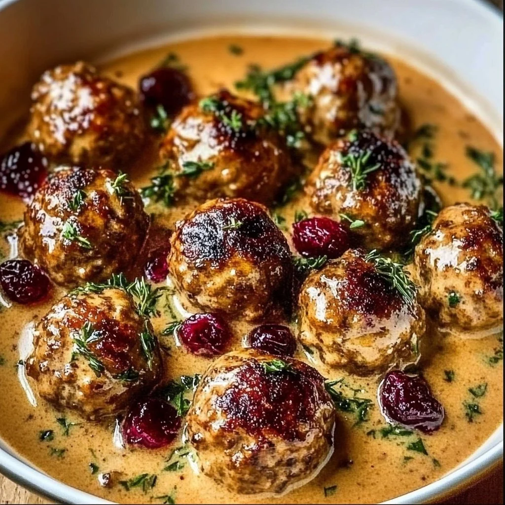 Thanksgiving Turkey Cranberry Meatballs