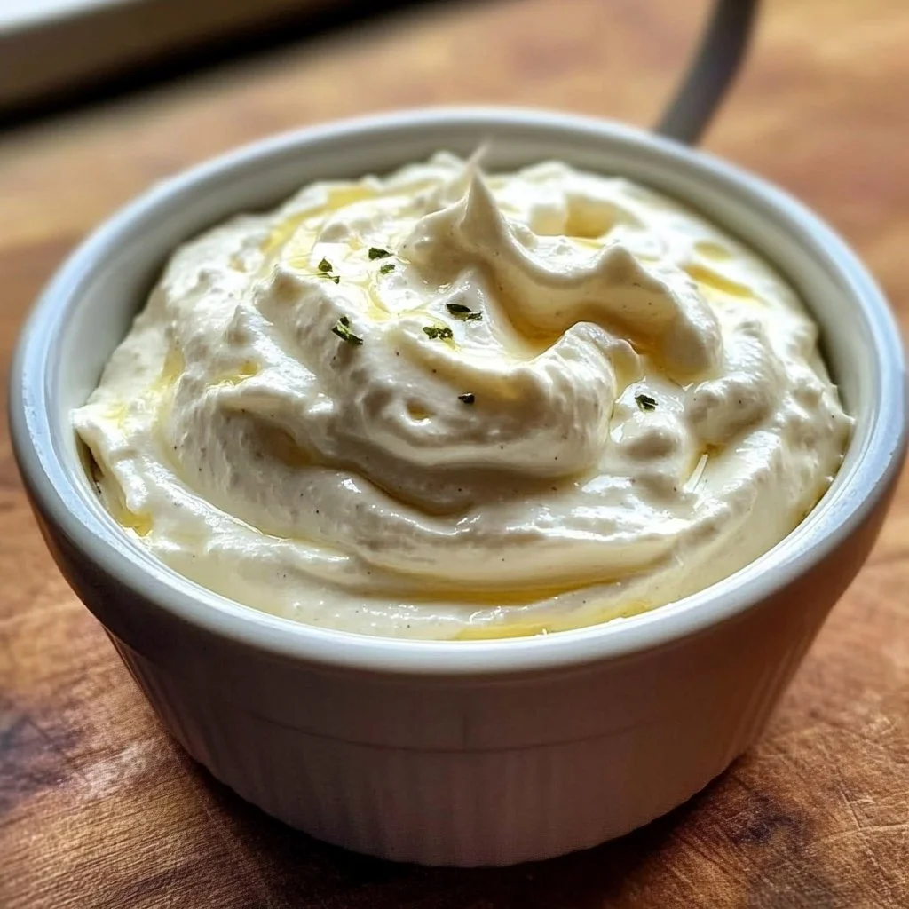 Homemade vegan sour cream in a bowl with fresh herbs