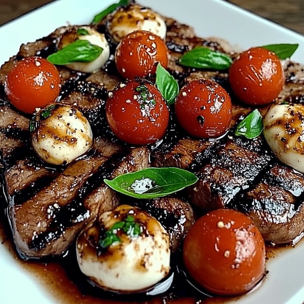 Balsamic Caprese Grilled Flank Steak