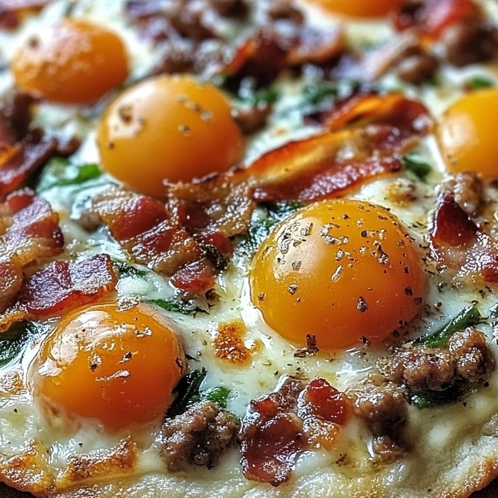 Breakfast Flatbreads with Sausage and Bacon