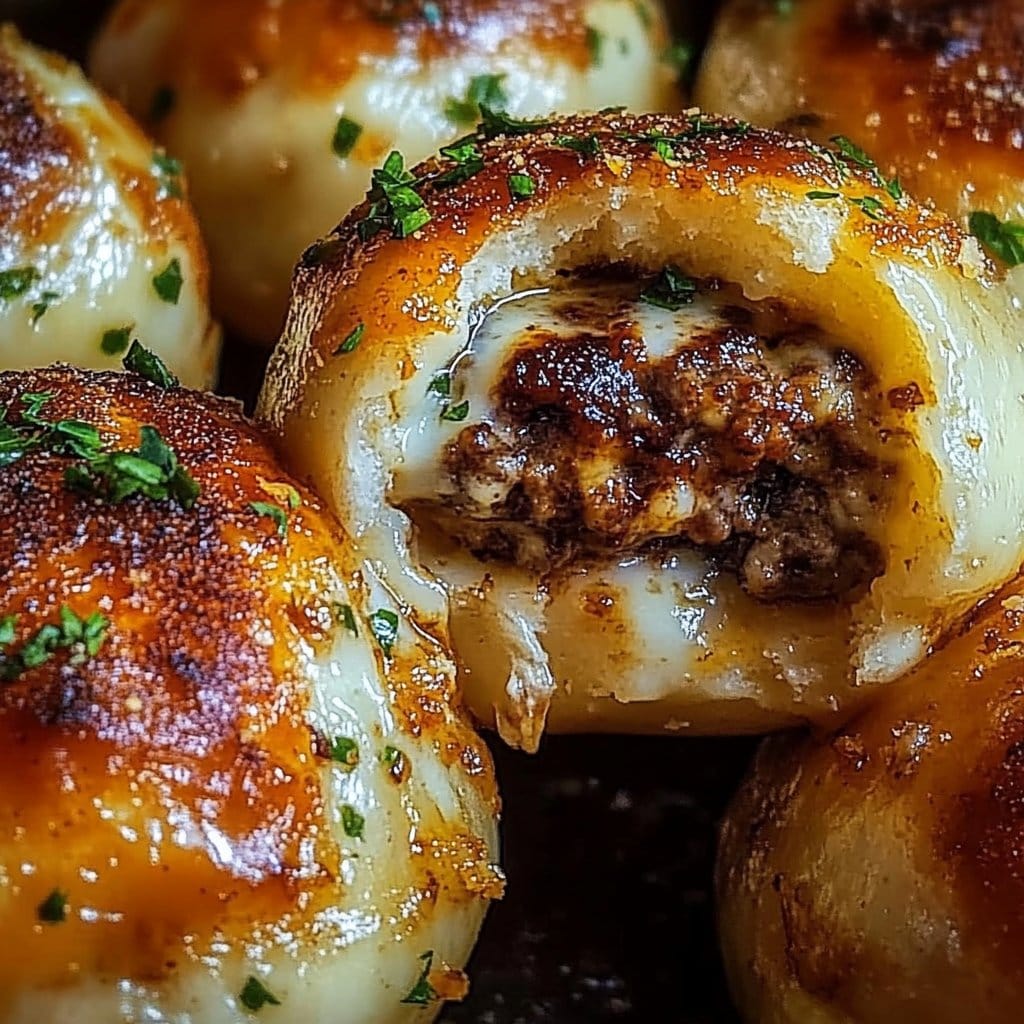 Garlic Parmesan Cheeseburger Bombs