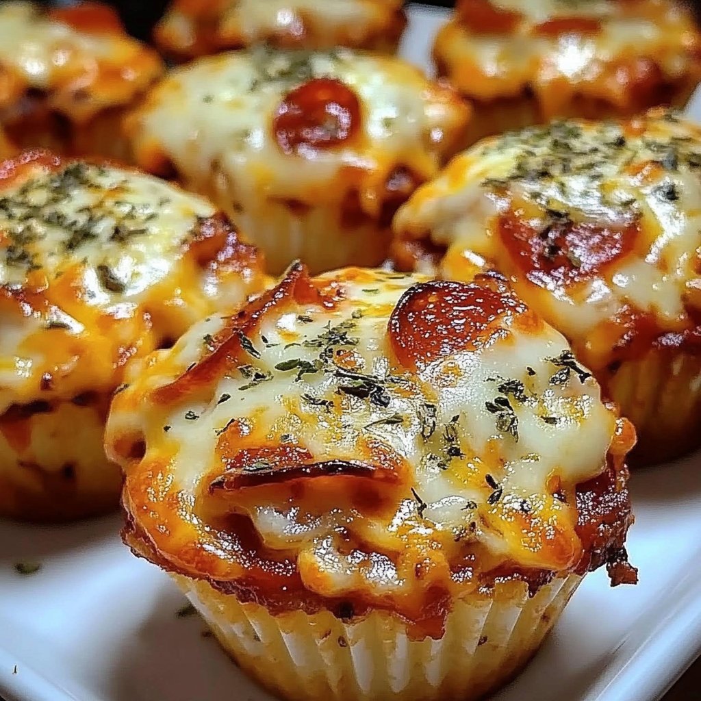 Cheesy Pizza Cupcakes Quick Snack