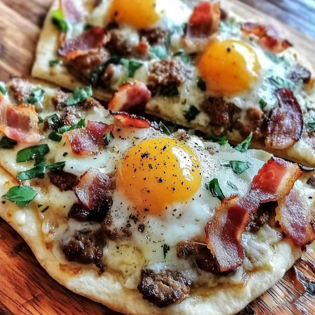 Breakfast Flatbreads Sausage Bacon