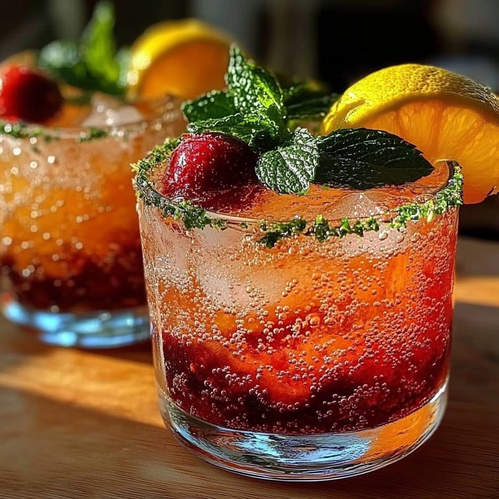 Festive Sparkling Fruit Mocktail