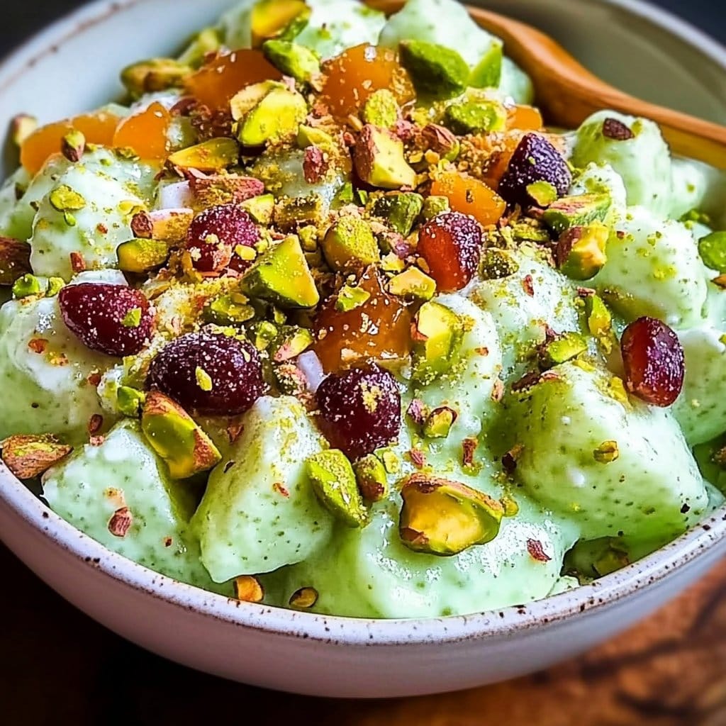 Irresistible Traditional Watergate Fruit Salad with Pistachios