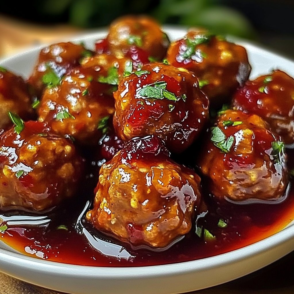 Cocktail Meatballs with Cranberry Chili Sauce