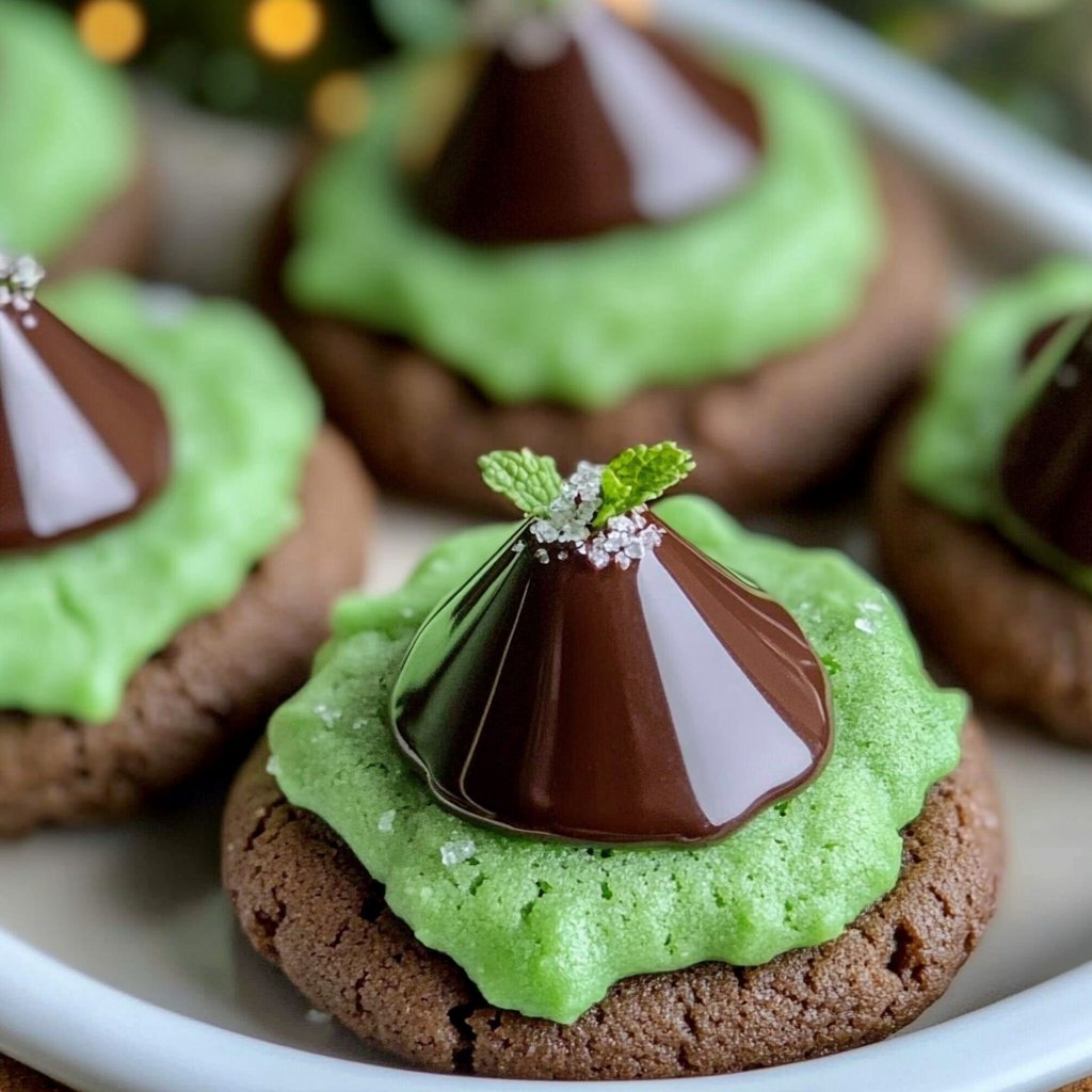 Mint Chocolate Kiss Blossom Cookies