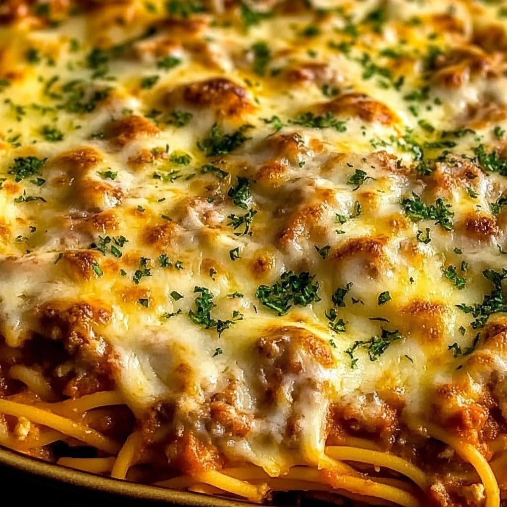 Irresistible Easy Baked Spaghetti