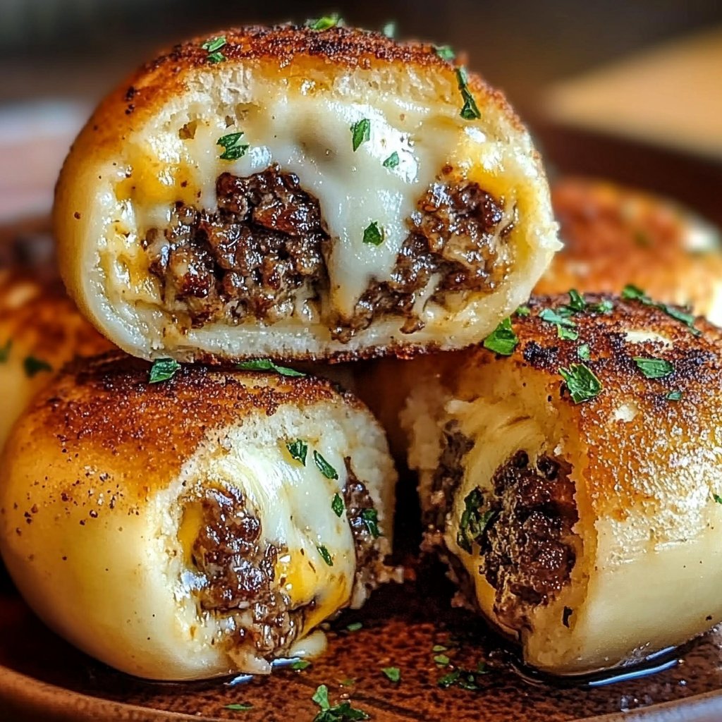 Garlic Parmesan Cheeseburger Bombs
