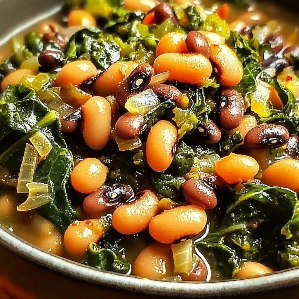 Irresistible Black Eyed Peas and Greens