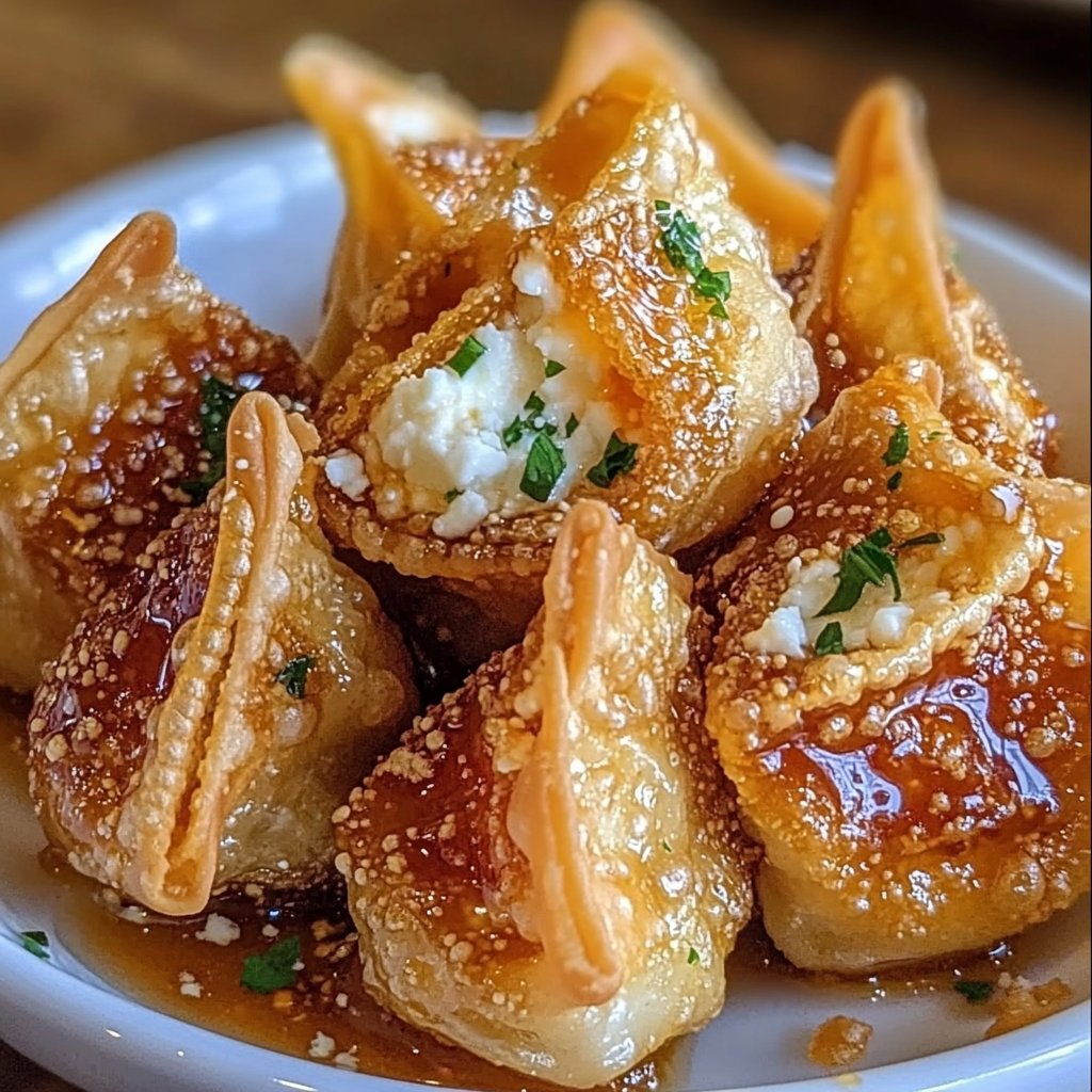 Hot Honey Feta Wonton