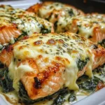Baked Salmon Spinach Mozzarella