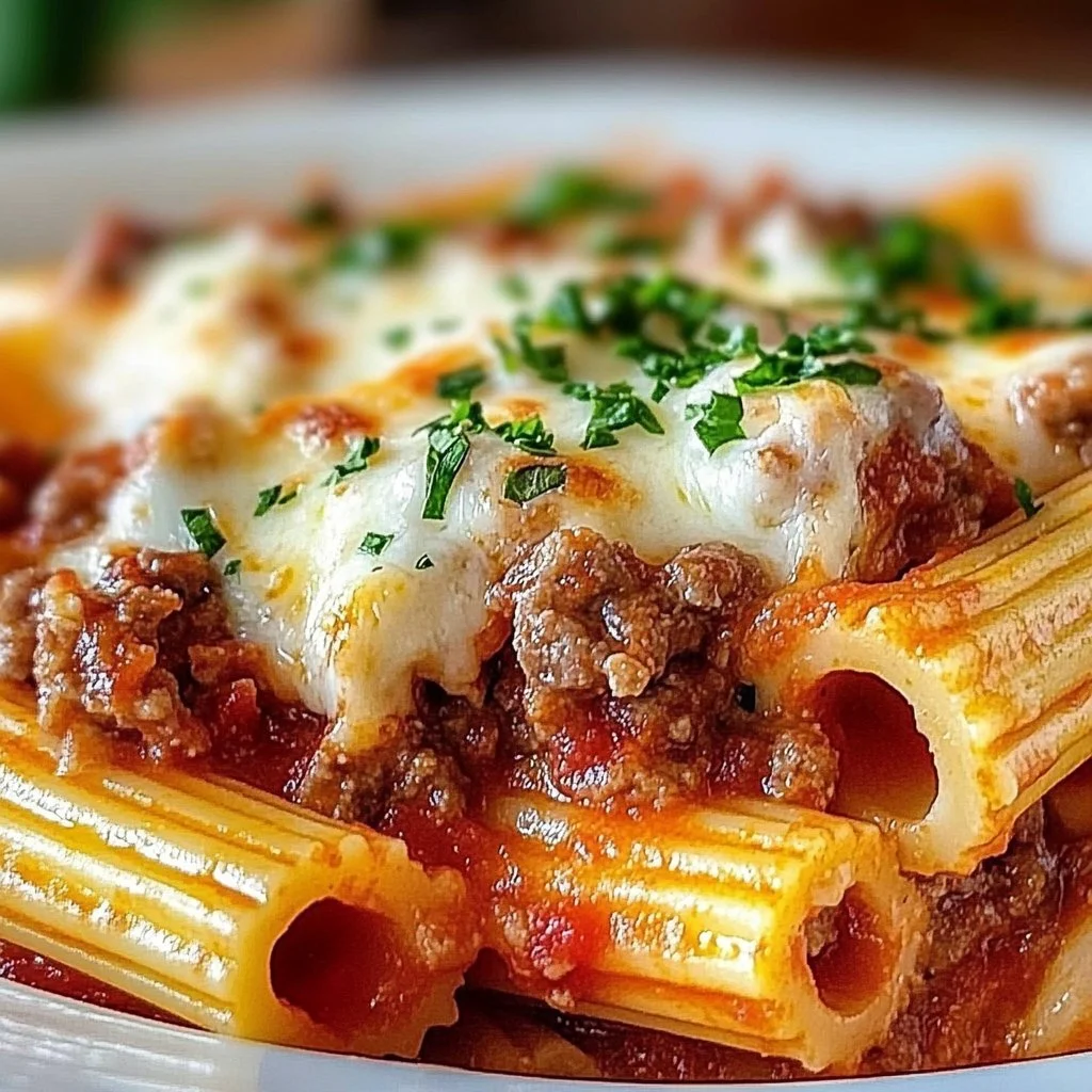 Baked Stuffed Rigatoni with Beef