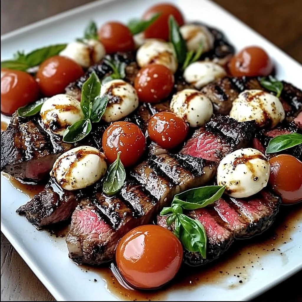 Balsamic Caprese Grilled Flank Steak