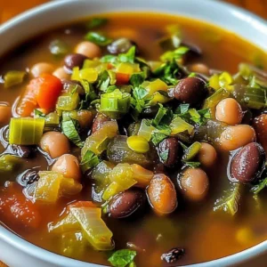 Bowl of Black Eyed Peas and Okra Soup, featuring vibrant ingredients and rich color.