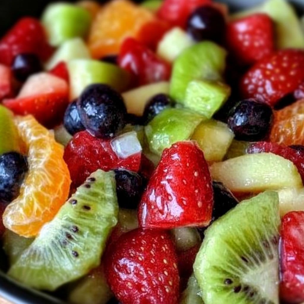 Red & Green Fruit Salad with Honey Orange Dressing