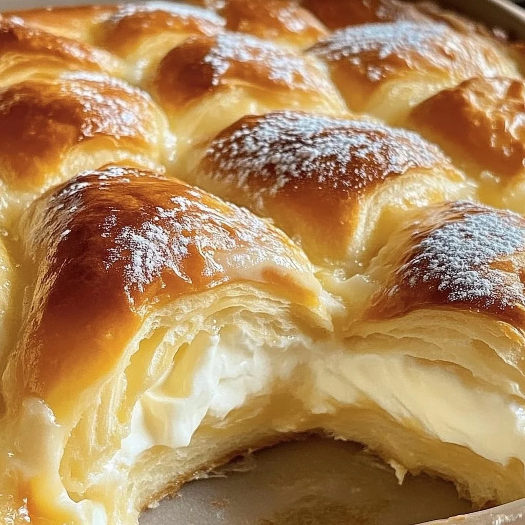 Delicious cheesecake crescent rolls casserole prepared in five easy steps.