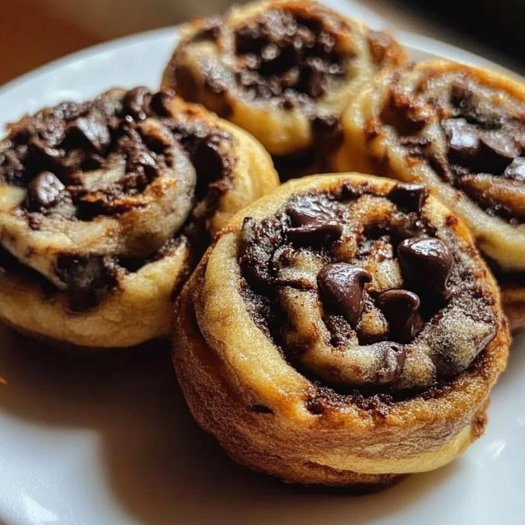 Delicious chocolate chip cookie rolls fresh out of the oven