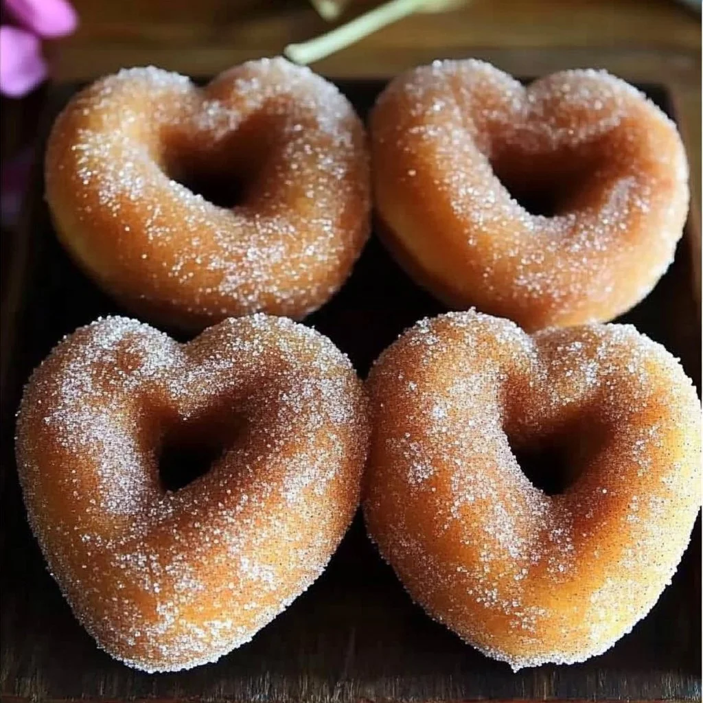 Cinnamon Sugar Heart Doughnuts