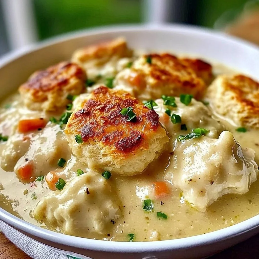 Classic Chicken And Dumplings With Biscuits