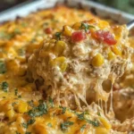 Delicious Cowgirl Cheesy Casserole topped with melted cheese and baked to perfection