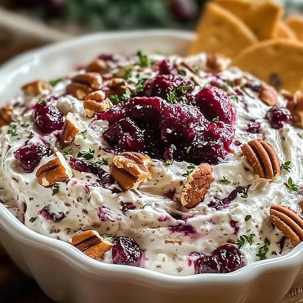 Cranberry Pecan Snowflake Cream Cheese Dip