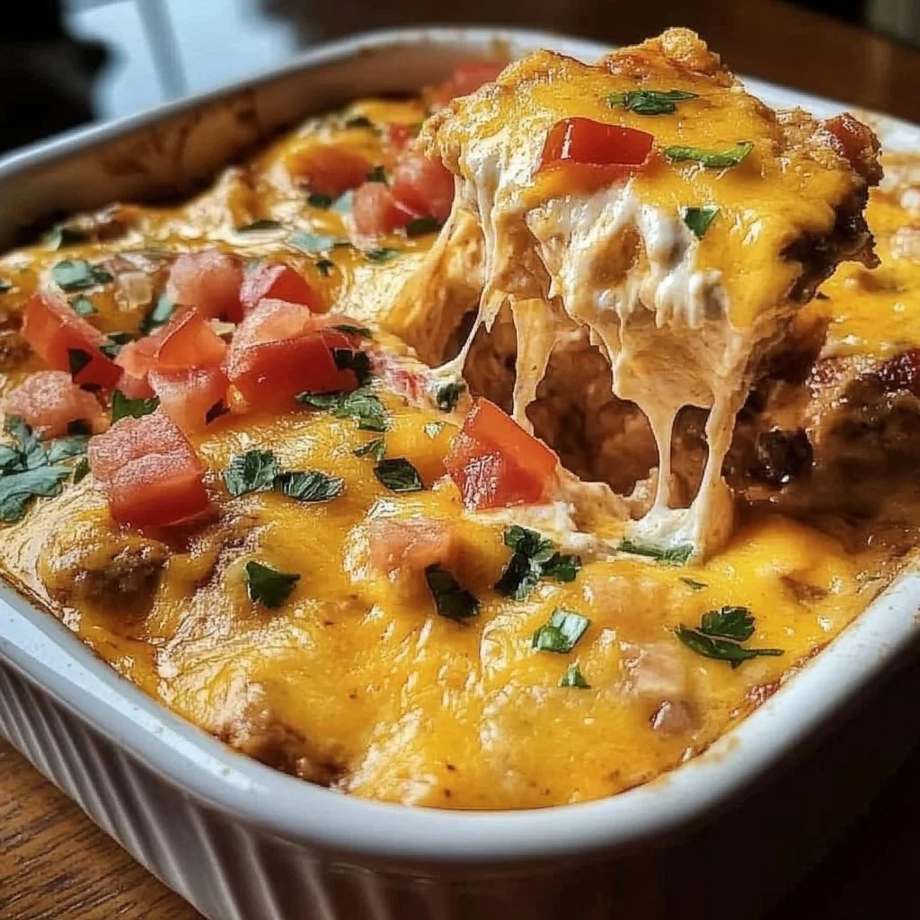 Delicious creamy nacho dip served with tortilla chips