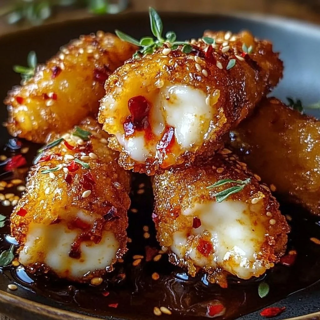 Fried Goat Cheese Rolls with Hot Chili Honey