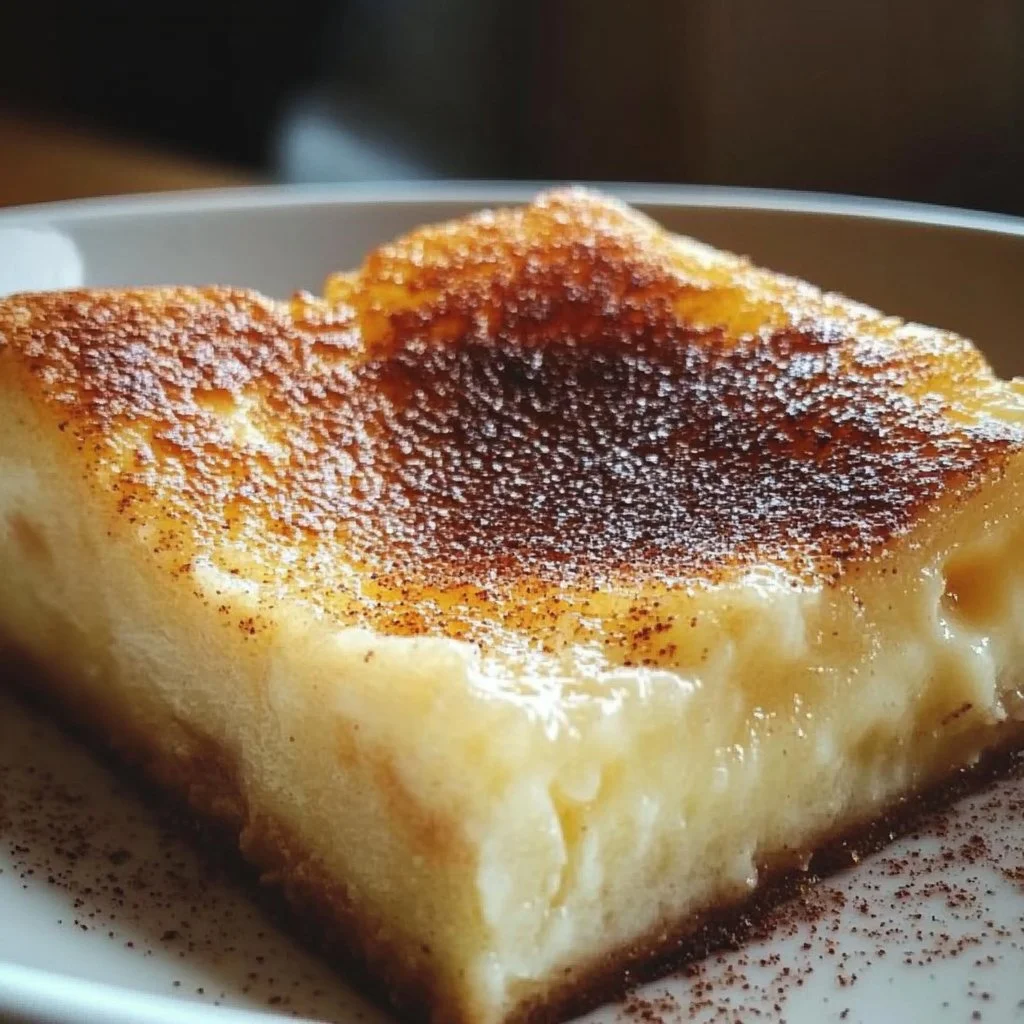 Delicious Custard Nutmeg Bake topped with nutmeg spice and golden crust