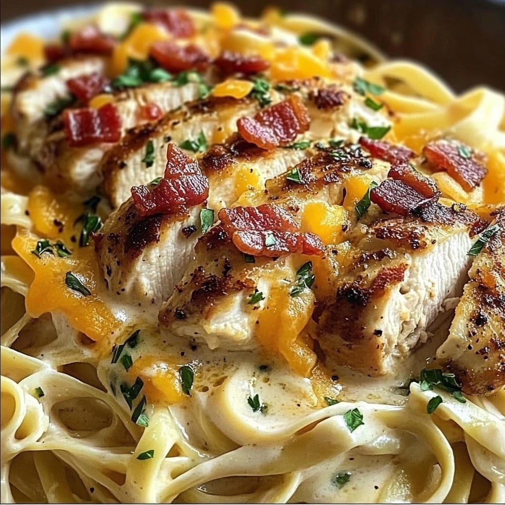 Cheddar Bacon Chicken Alfredo