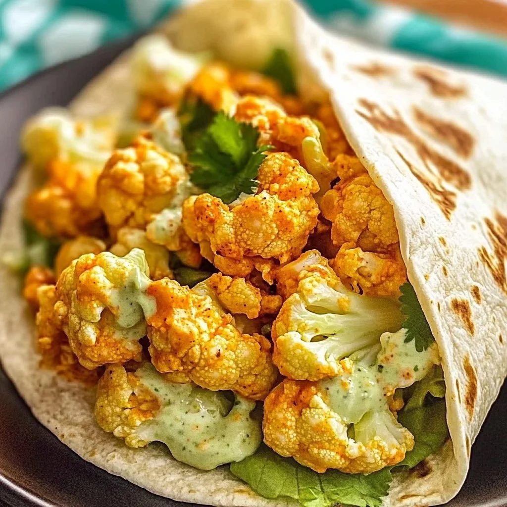Delicious Buffalo Cauliflower Wrap