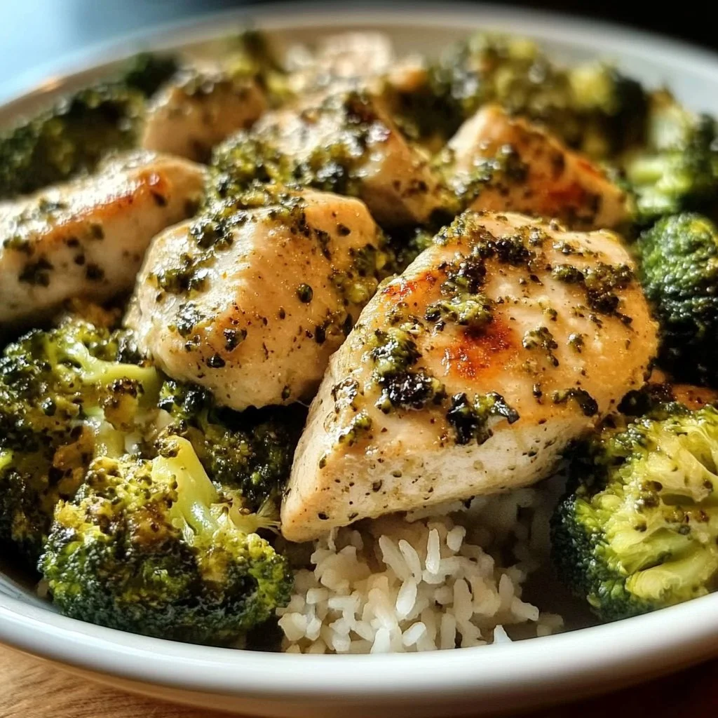Delicious easy chicken and broccoli dish served on a plate