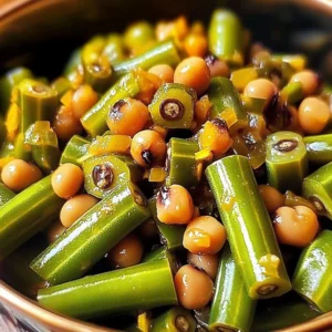 Delicious bowl of easy okra and black eyed peas recipe
