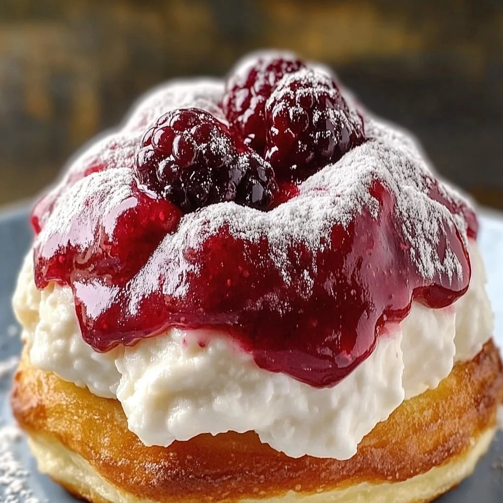 Fluffy Berry Cream Cloud Donut