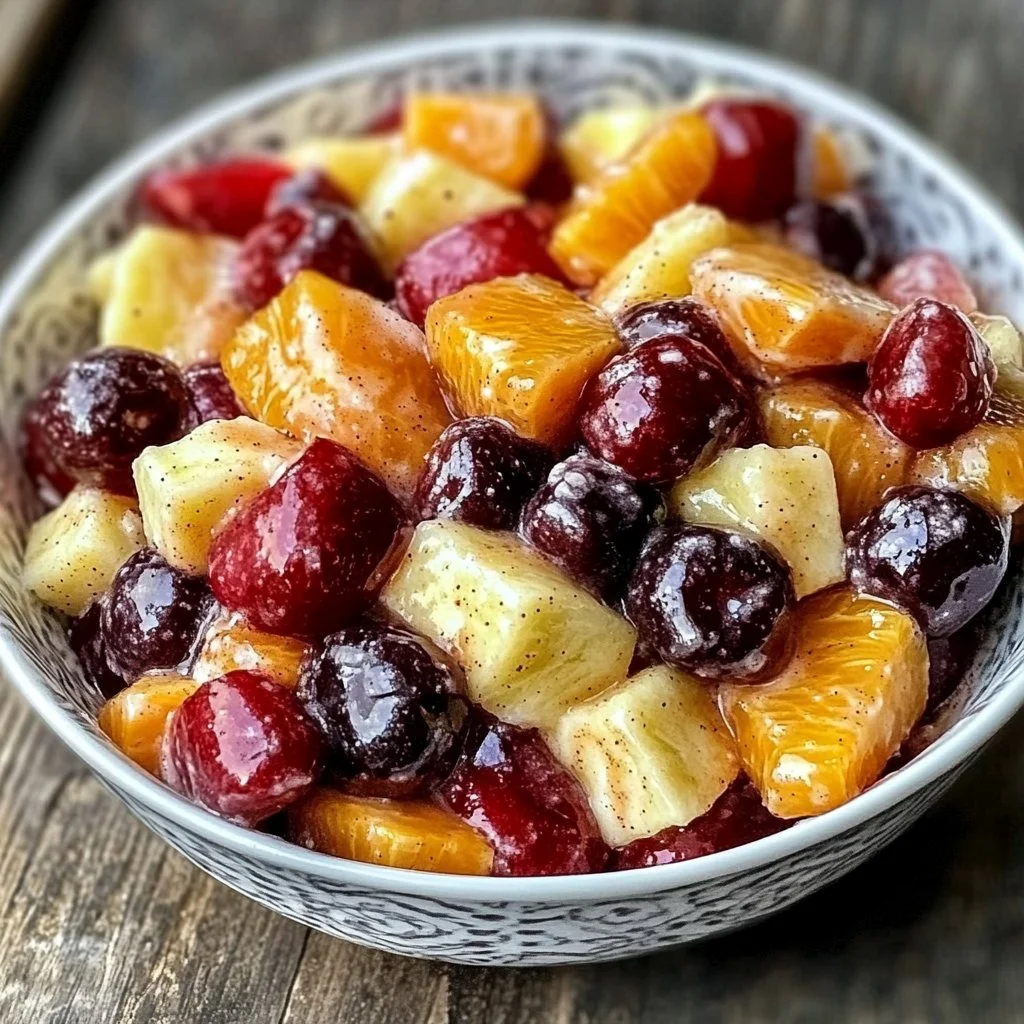 Fresh Winter Fruit Salad with Easy Cinnamon Vanilla Dressing