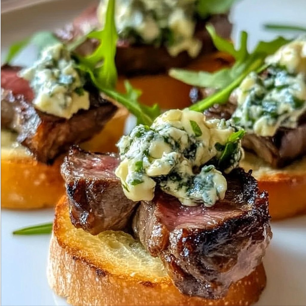 Beef Tenderloin Gorgonzola Crostini