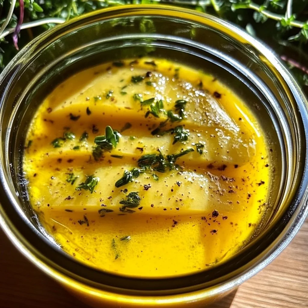 Homemade lemon vinaigrette in a glass jar with fresh ingredients